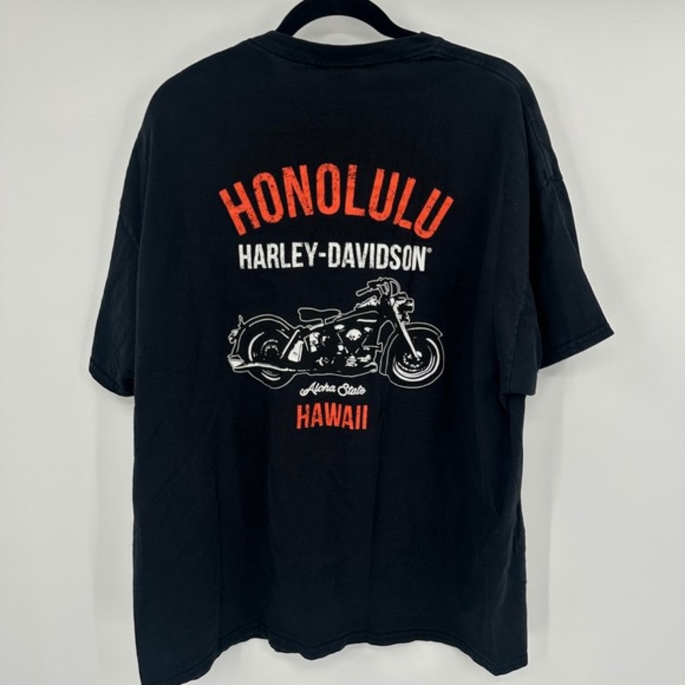 Harley-Davidson Black Short Sleeve Pocket Tee with Red Logo - Picture 4 of 4